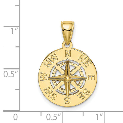 10K Yellow Gold 10K Nautical Compass Charm