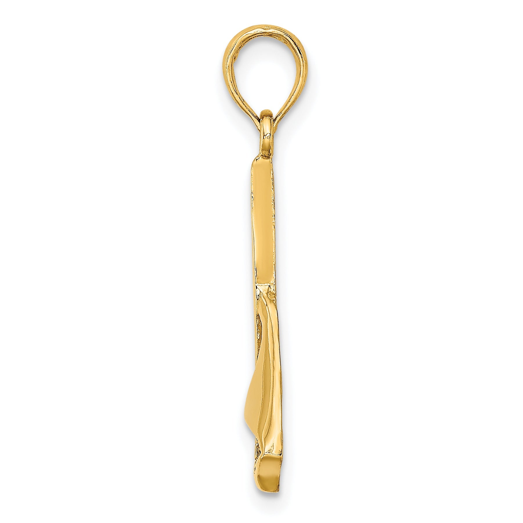10K Yellow Gold 10K 2-D Polished Sailboat Charm