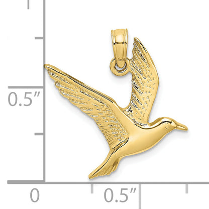 10K Yellow Gold 10K Polished And 2-D Seagull Flying Charm