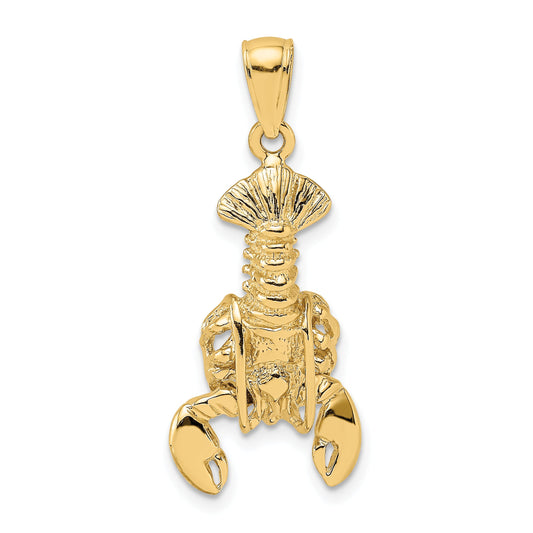 10K Yellow Gold 10K Moveable Lobster Charm