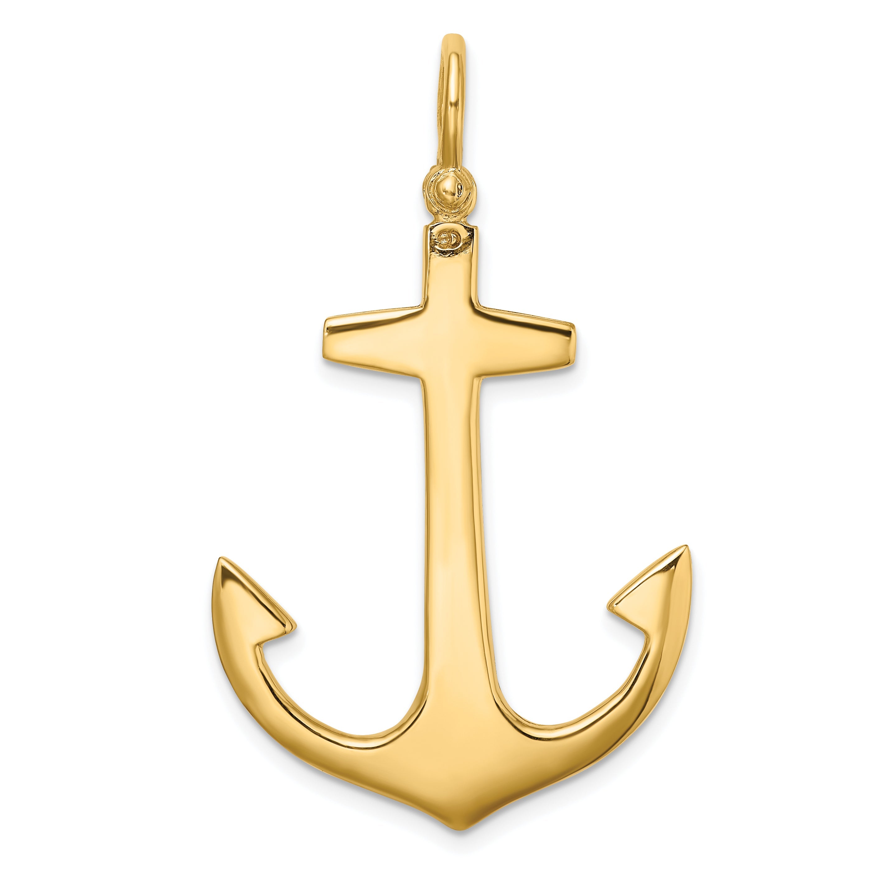 10K Yellow Gold 10K 3-D Polished Large Anchor Charm