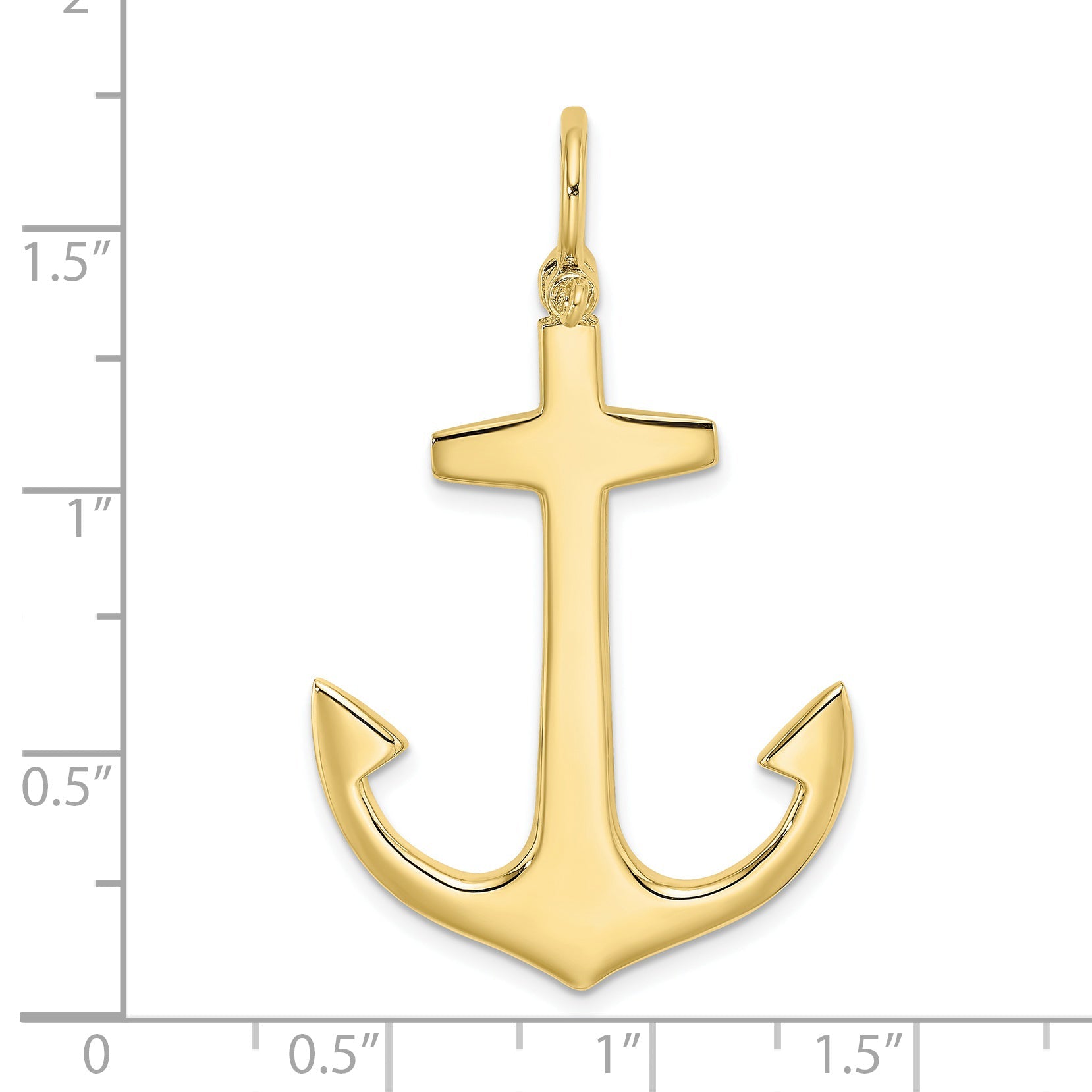 10K Yellow Gold 10K 3-D Polished Large Anchor Charm