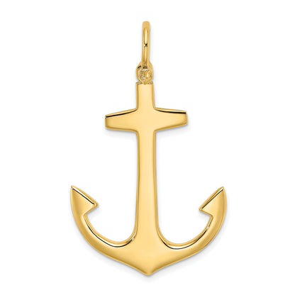10K Yellow Gold 10K 3-D Polished Large Anchor Charm