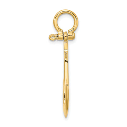 10K Yellow Gold 10K 3-D Polished Anchor Charm