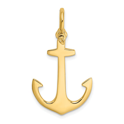 10K Yellow Gold 10K 3-D Polished Anchor Charm