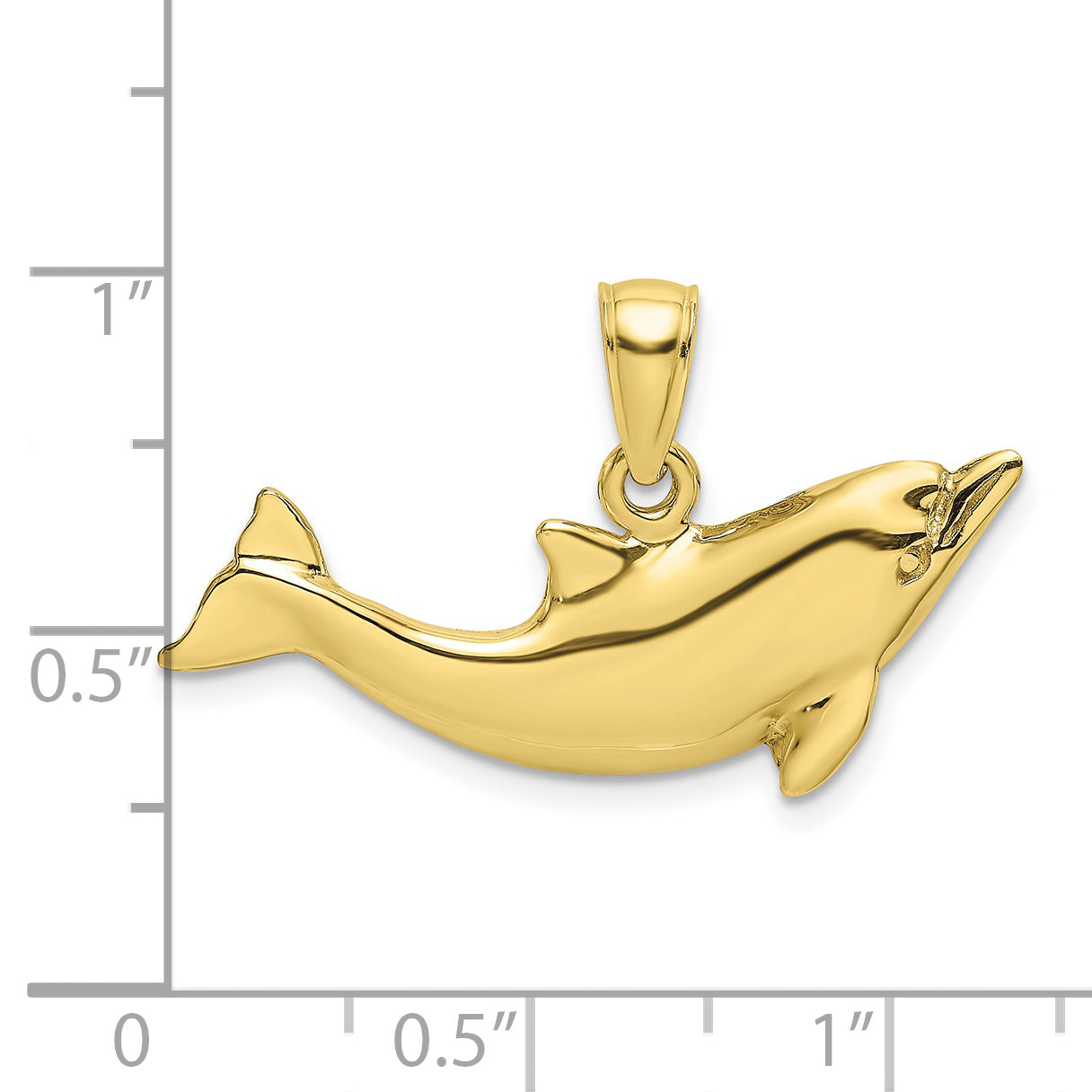 10K Yellow Gold 10K 2-D Polished Dolphin Charm