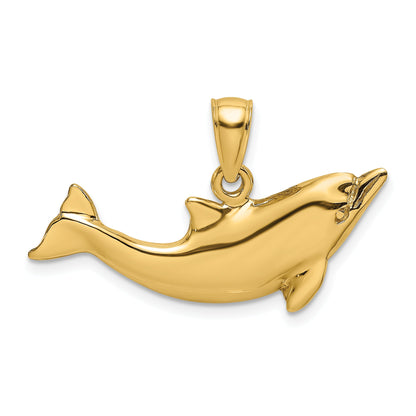 10K Yellow Gold 10K 2-D Polished Dolphin Charm