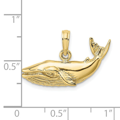 10K Yellow Gold 10K 2-D Humpback Whale Charm