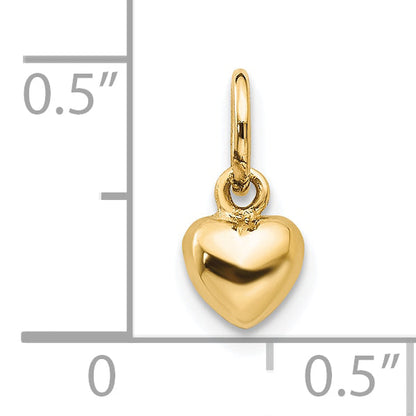 10K Yellow Gold 10K Polished 3-D Heart Charm