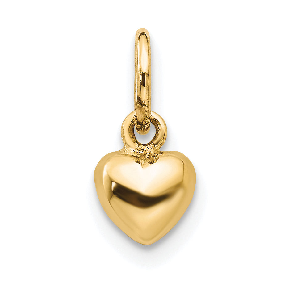 10K Yellow Gold 10K Polished 3-D Heart Charm