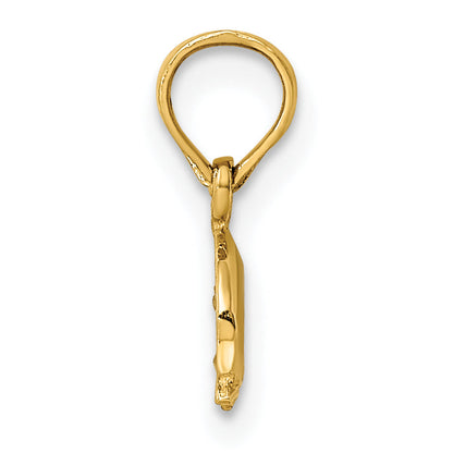 10K Yellow Gold 10K 2-D Mini Double Dolphins Swimming Charm