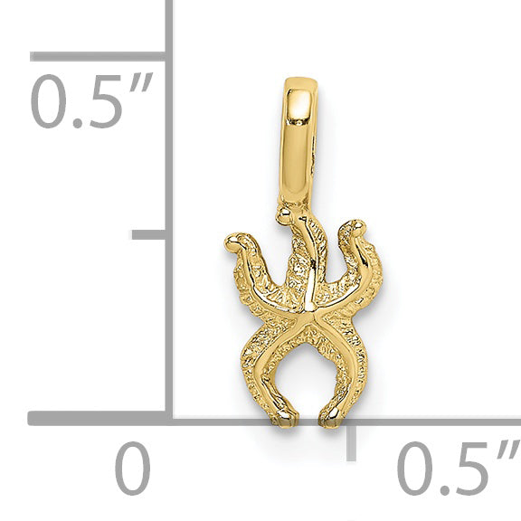 10K Yellow Gold 10K Mini Starfish W/Fixed Bail Charm