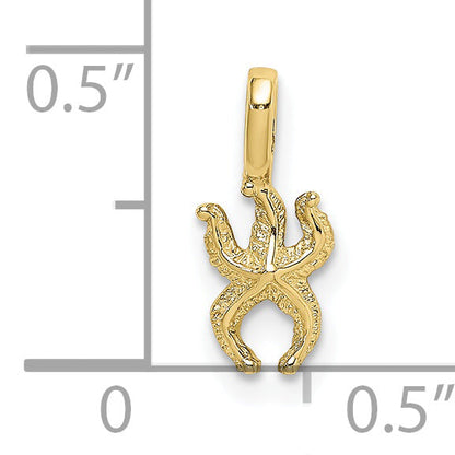 10K Yellow Gold 10K Mini Starfish W/Fixed Bail Charm