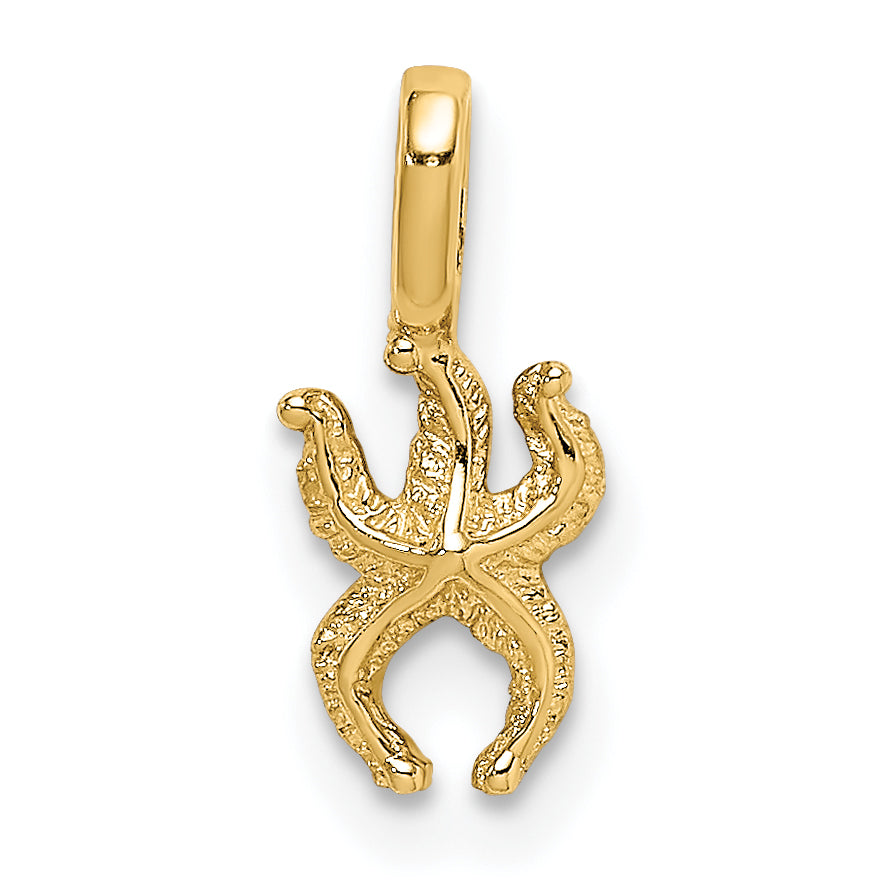 10K Yellow Gold 10K Mini Starfish W/Fixed Bail Charm