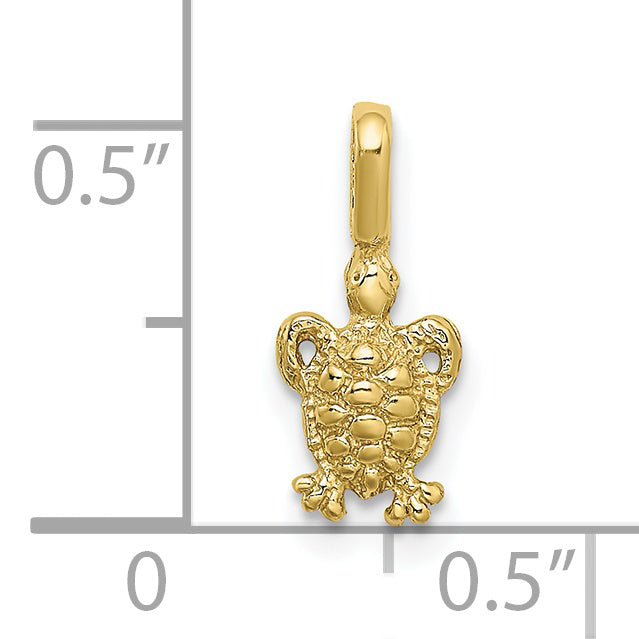 10K Yellow Gold 10K Mini Sea Turtle W/ Fixed Bail Charm
