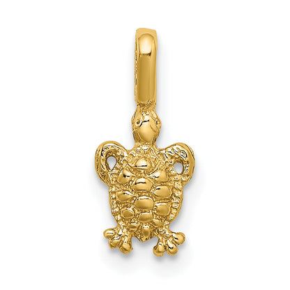 10K Yellow Gold 10K Mini Sea Turtle W/ Fixed Bail Charm
