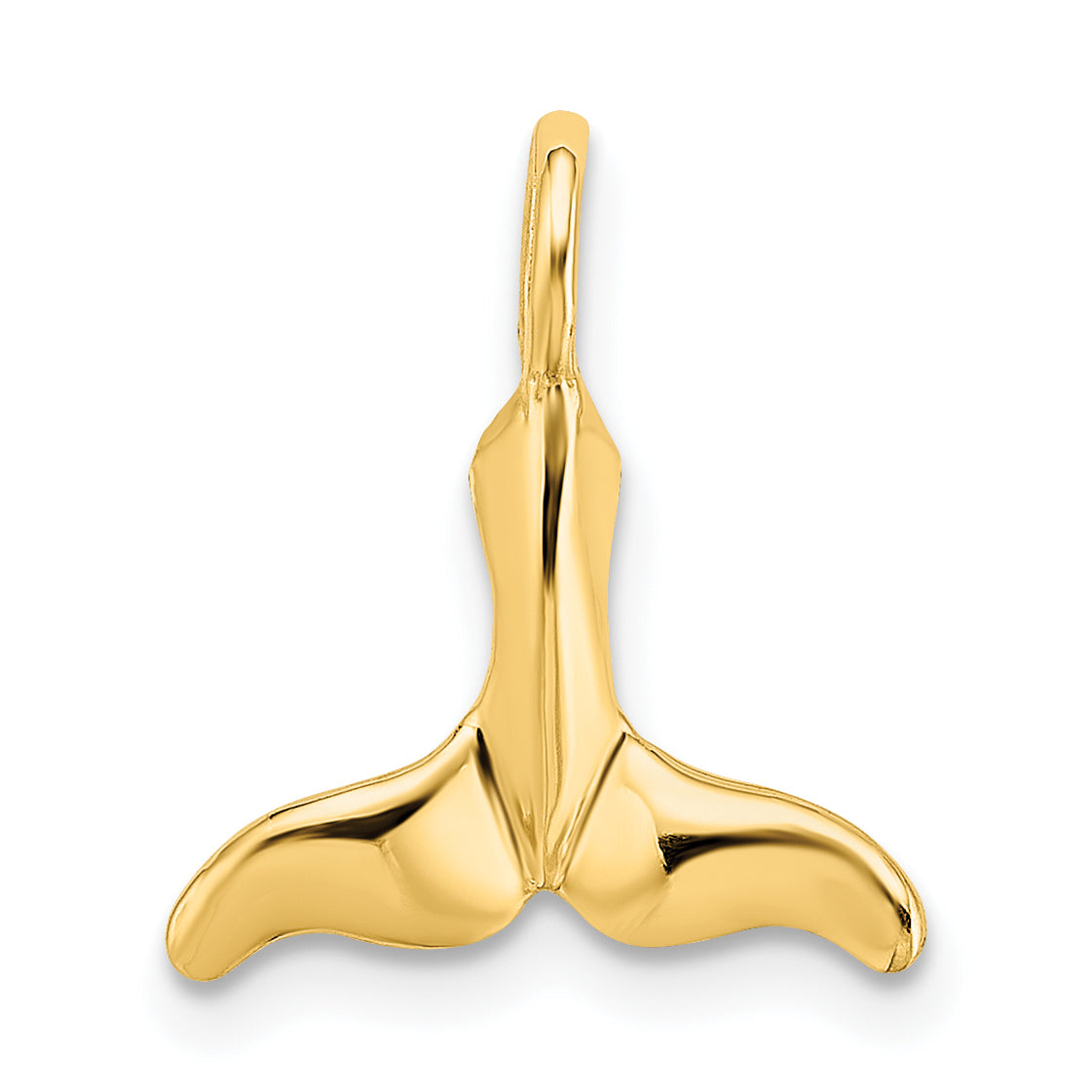 10K Yellow Gold 10K Polished Mini Whale Tail Charm