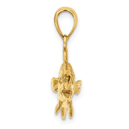 10K Yellow Gold 10K 3-D Red Fish Charm