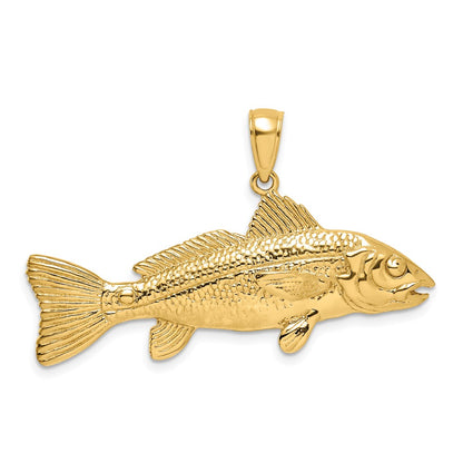 10K Yellow Gold 10K 3-D Red Fish Charm
