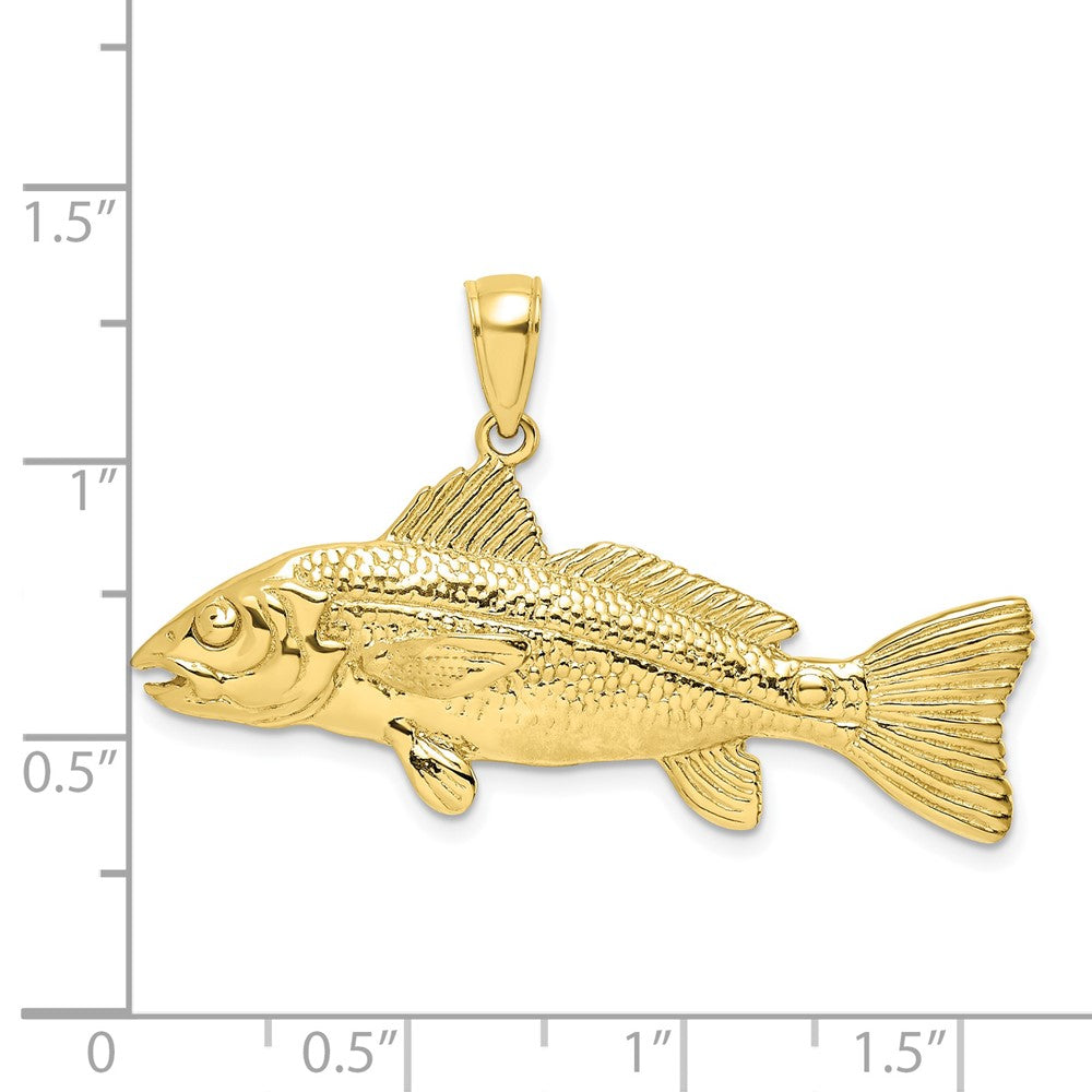 10K Yellow Gold 10K 3-D Red Fish Charm