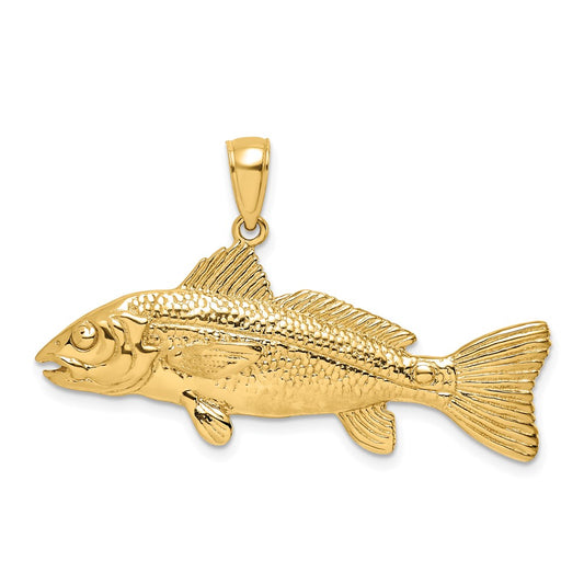10K Yellow Gold 10K 3-D Red Fish Charm