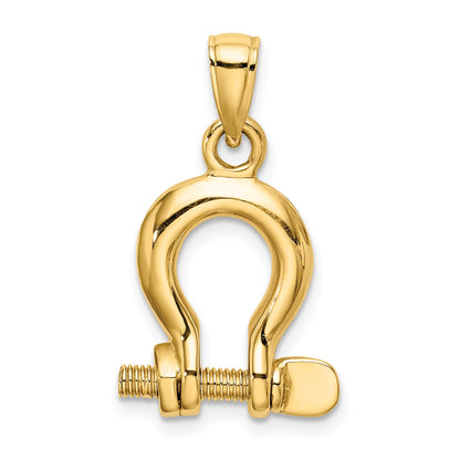 10K Yellow Gold 10K 3-D Medium Shackle Link Screw Charm