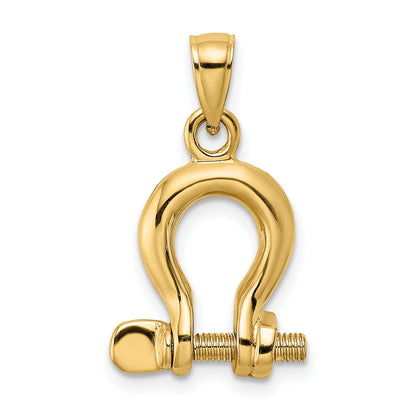 10K Yellow Gold 10K 3-D Medium Shackle Link Screw Charm