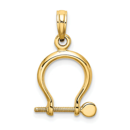 10K Yellow Gold 10K 3-D Small Shackle Link Screw Charm