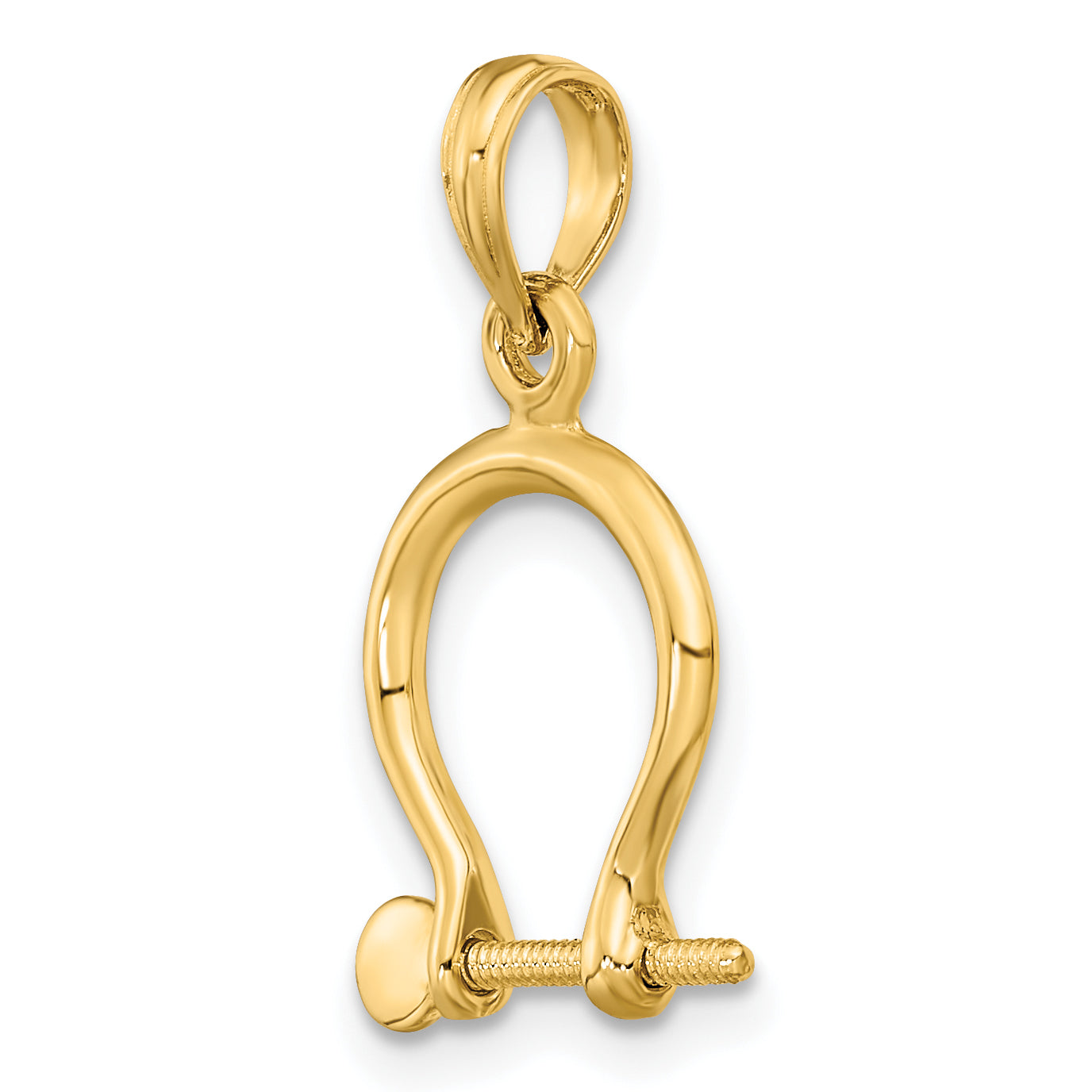10K Yellow Gold 10K 3-D Small Shackle Link Screw Charm