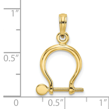 10K Yellow Gold 10K 3-D Small Shackle Link Screw Charm