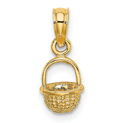 10K Yellow Gold 10K 3-D Mini Basket Charm