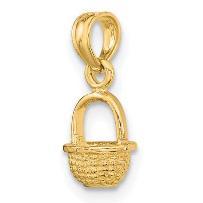 10K Yellow Gold 10K 3-D Mini Basket Charm