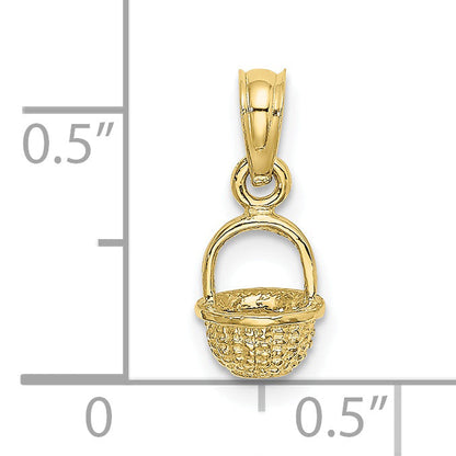 10K Yellow Gold 10K 3-D Mini Basket Charm