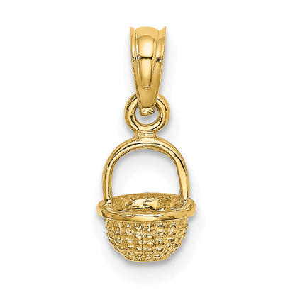 10K Yellow Gold 10K 3-D Mini Basket Charm