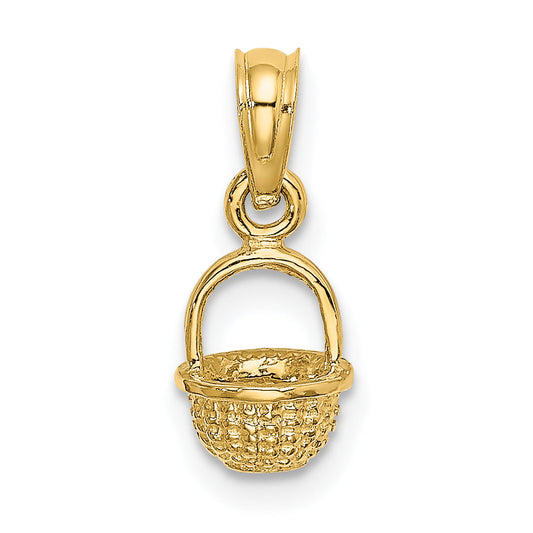 10K Yellow Gold 10K 3-D Mini Basket Charm