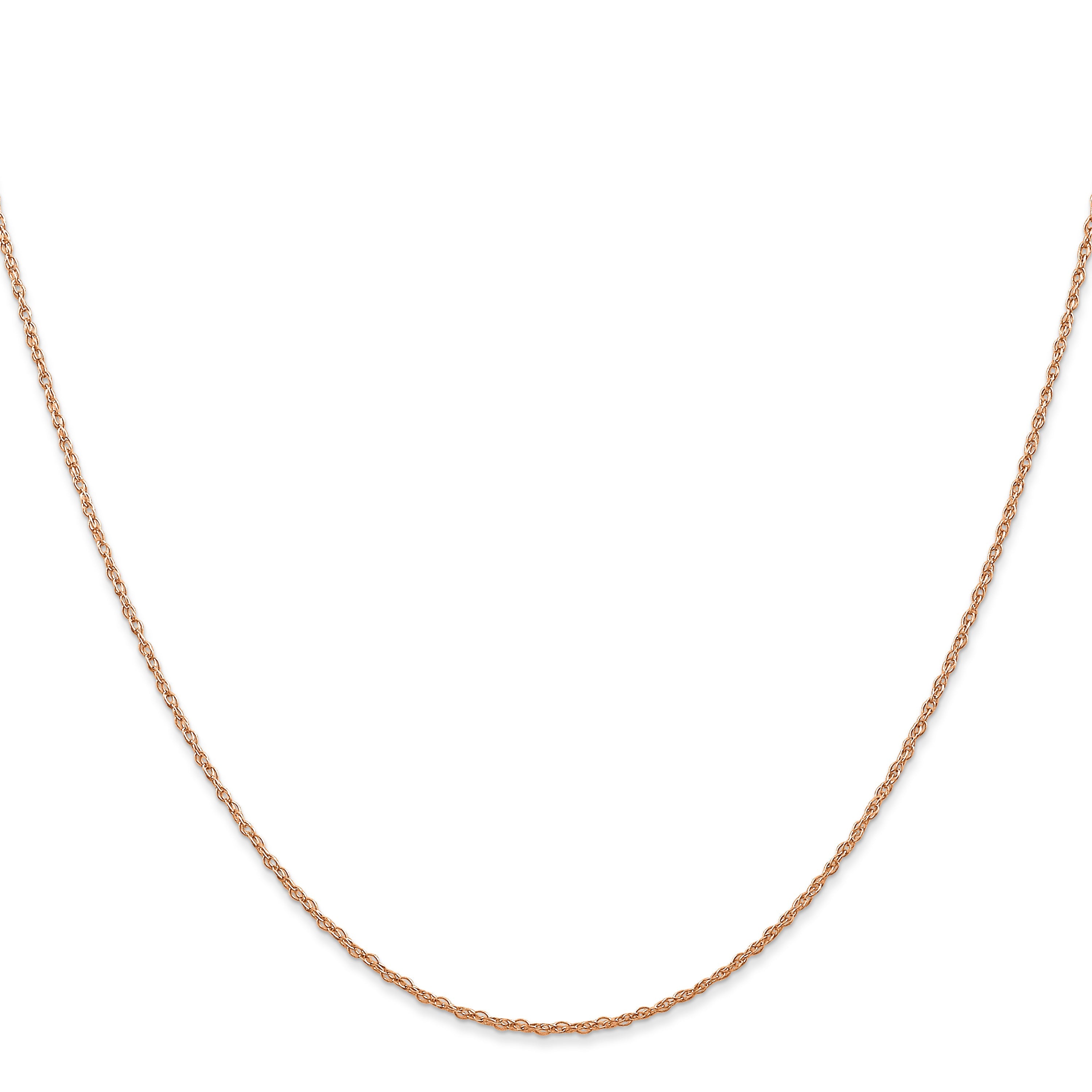 10K Rose Gold .7 mm Carded Cable Rope Chain