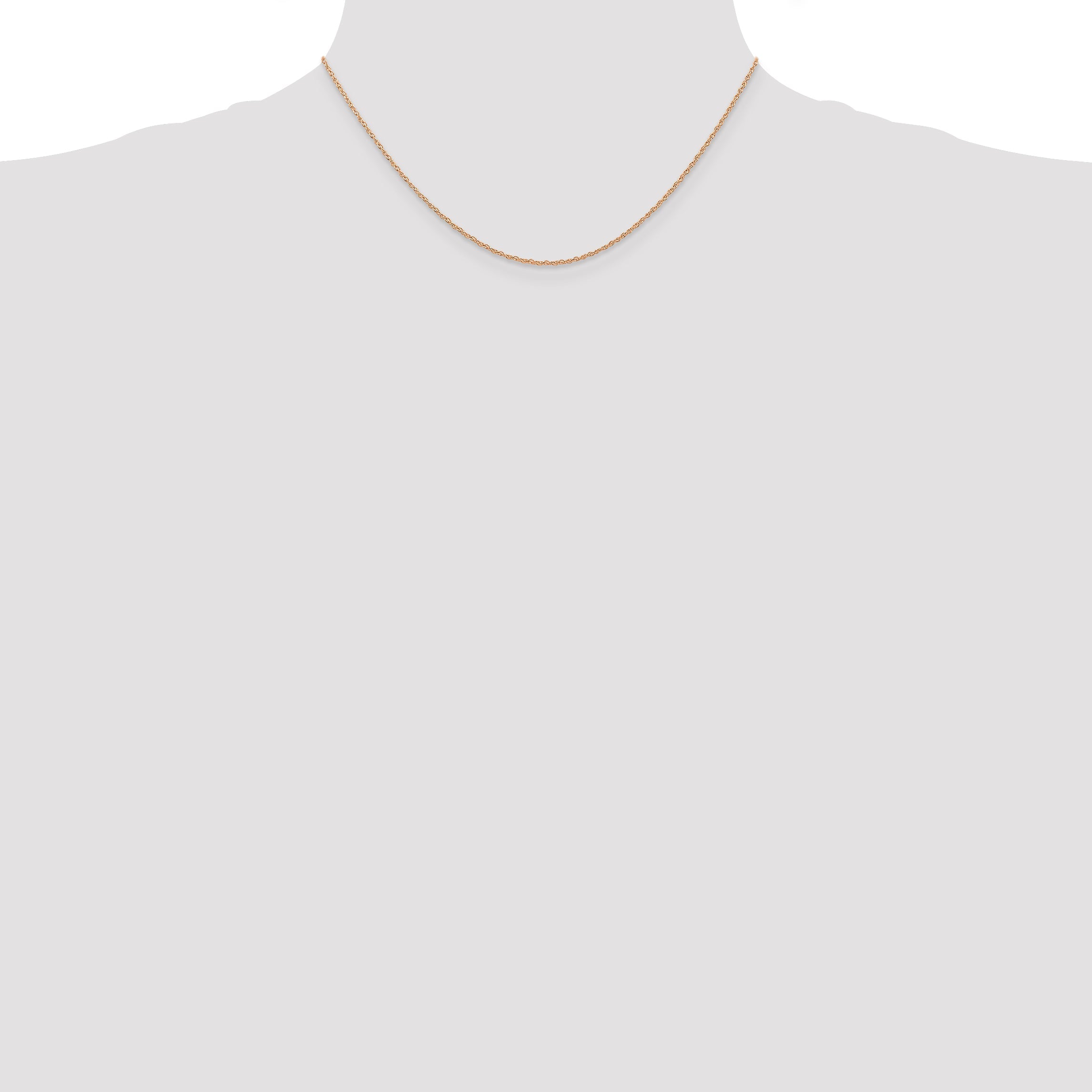 10K Rose Gold .7 mm Carded Cable Rope Chain