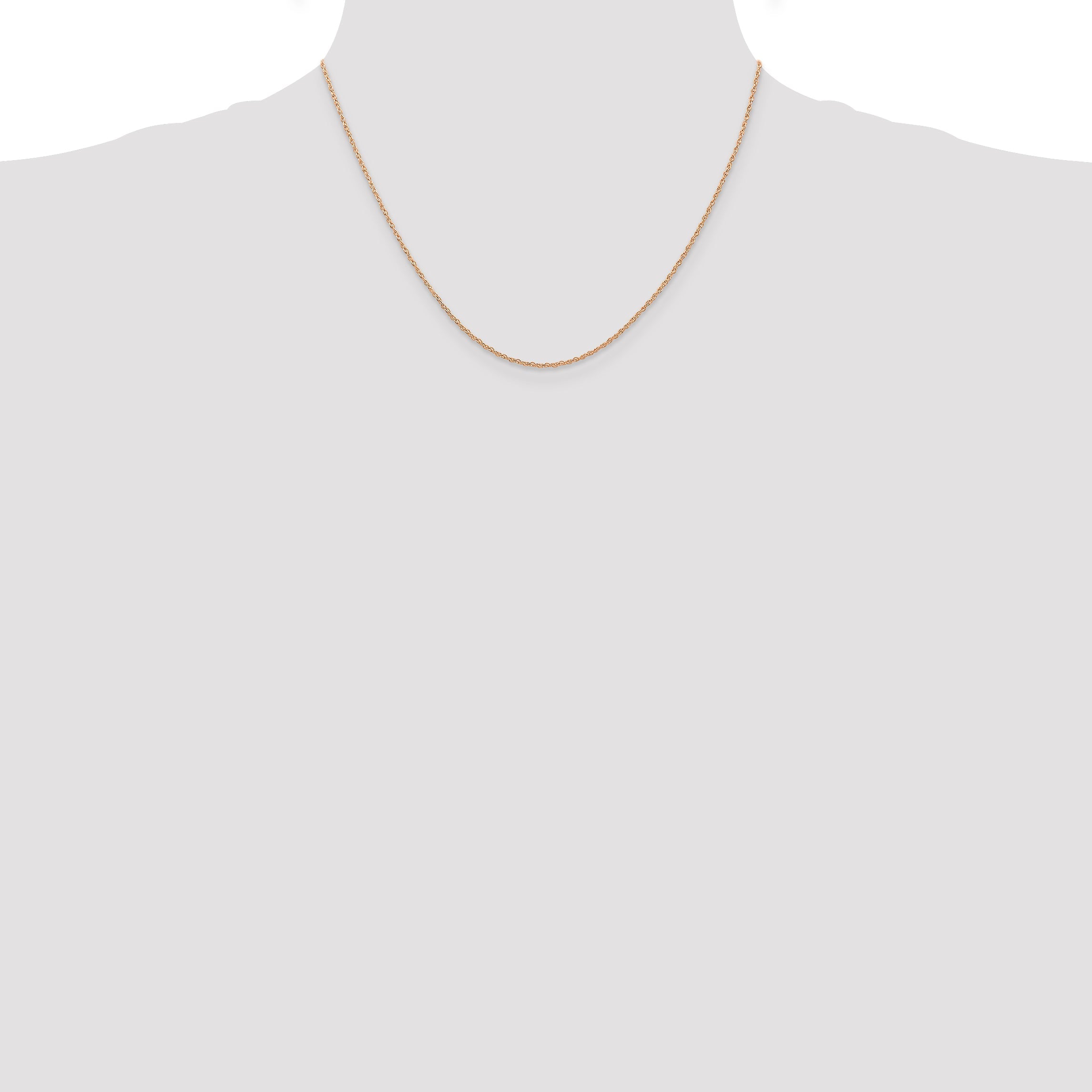10K Rose Gold .7 mm Carded Cable Rope Chain