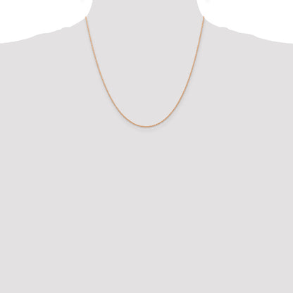 10K Rose Gold .7 mm Carded Cable Rope Chain