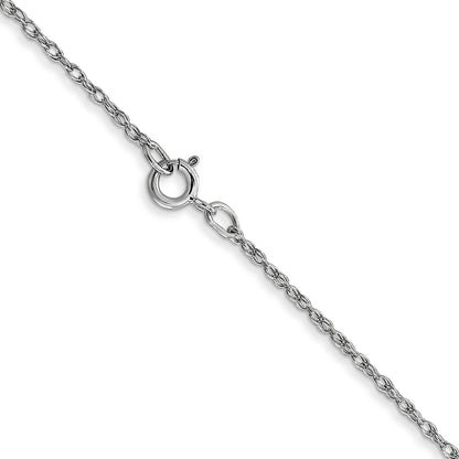 10K White Gold .7mm Carded Cable Rope Chain