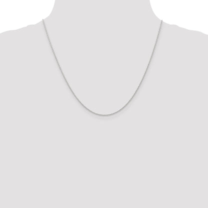 10K White Gold .7mm Carded Cable Rope Chain