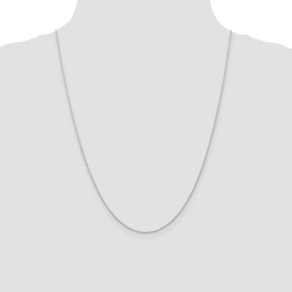10K White Gold .7mm Carded Cable Rope Chain