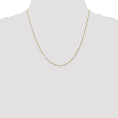 2 Inch 10K Yellow Gold .7mm Carded Cable Rope Chain Necklace