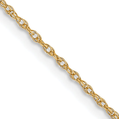 2 Inch 10K Yellow Gold .7mm Carded Cable Rope Chain Necklace