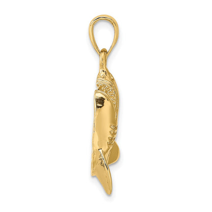 10K Yellow Gold 10K 2-D Polished Shark Charm