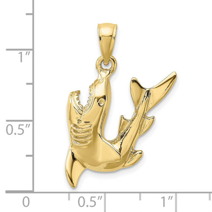 10K Yellow Gold 10K 2-D Polished Shark Charm