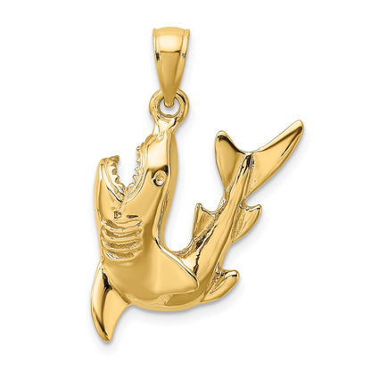 10K Yellow Gold 10K 2-D Polished Shark Charm