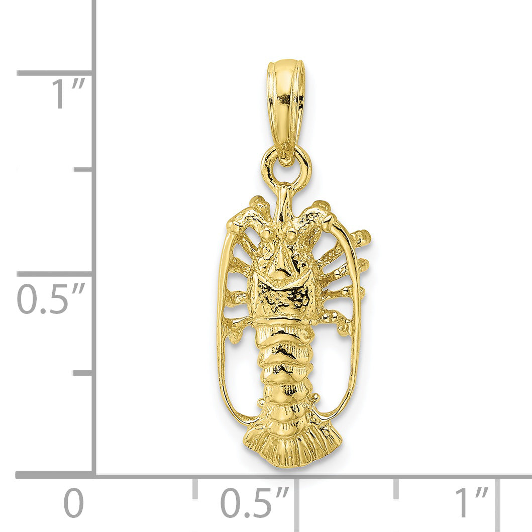 10K Yellow Gold 10K Florida Lobster Charm