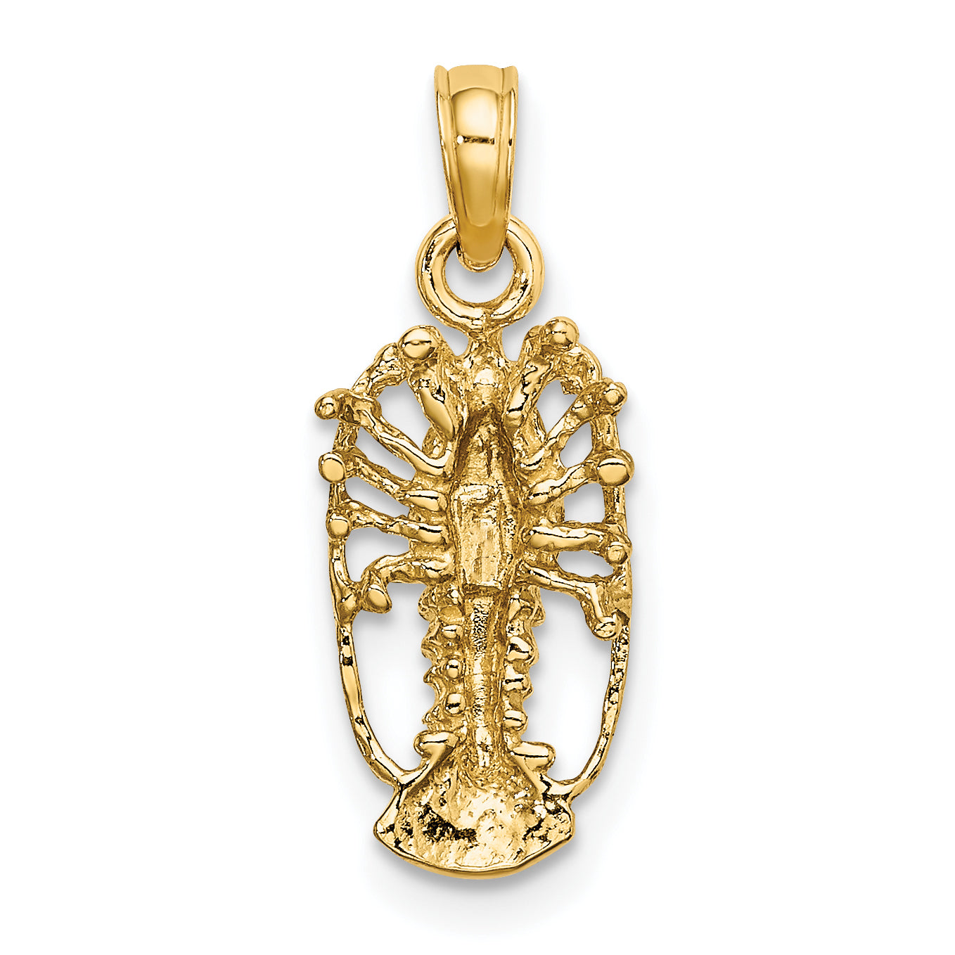 10K Yellow Gold 10K Florida Lobster With Out Claws Charm