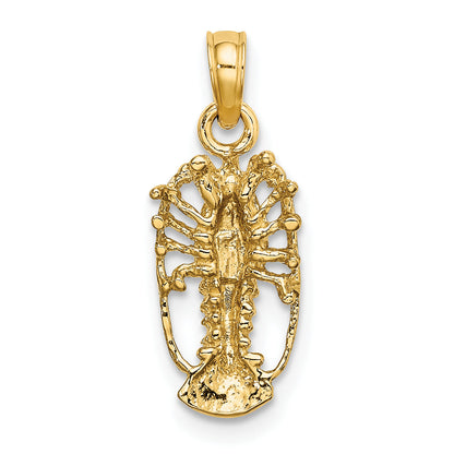10K Yellow Gold 10K Florida Lobster With Out Claws Charm